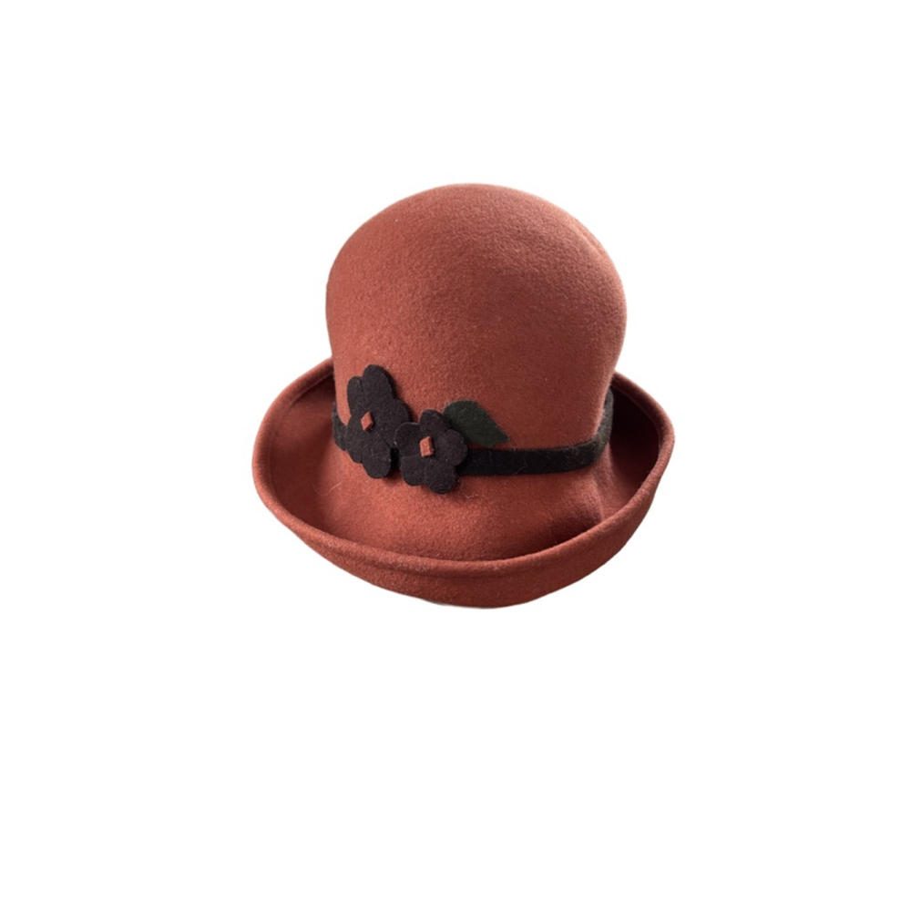 Women's Toucan Collection Rust & Black Felt Cloche Hat One Size